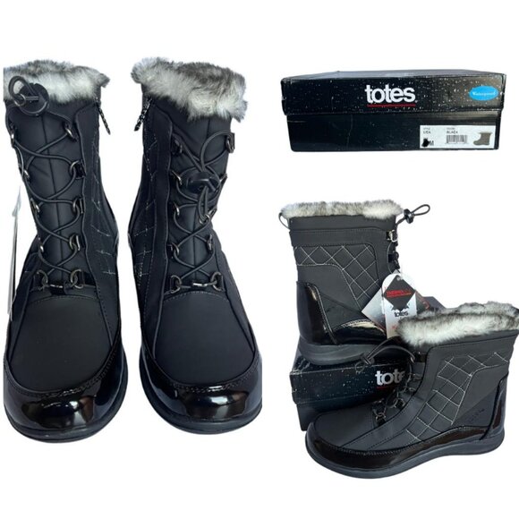 💎✨NEW✨💎NIB TOTES LISA Black Women's BOOTS size 6 - Picture 1 of 8